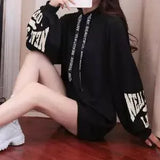Autumn Sweatshirt Femme Long Sleeve Cute Hooded Pullover Tops Blouse Letter Print Hoodies Cute Plus Size Hoodies