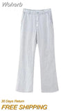 2023 Women Summer Linen 2-Pieces Sets Casual Solid Vests Coats and Flare Pants Female Elegant Street Two Suits Clothing-Outfit