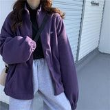 Hoodie Women Autumn Winter Fleece Oversized Sweatshirt Harajuku Bf Ulzzang Streetwear Loose Pockets Jacket Casual
