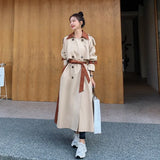 New Long Loose Double-Breasted Women Trench Coat Windbreaker Lady Duster Coat Cloak Spring Autumn Outerwear Female