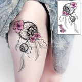 Temporary Tattoo Stickers Sexy Rose Heart-shaped Wreath Fake Tatto Waterproof Tatoo Back Leg Arm Belly Big Size for Women