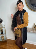 Winter Contrast Long Sleeve Hoody Casual Long