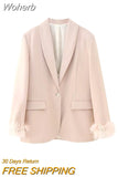 2023 Women Spring Summer Pant Suits2 pieces sets Fashion Solid Blazers Suit Coats and Trousers Female Casual Suits Cloth-Outfit
