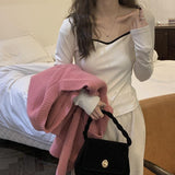 Women Slim Retro Tender Female Light Soft Popular Street Ulzzang Student Daily Long Sleeve All-match Autumn Inside Chic-Outfit