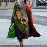New 2025 Autumn Women's Long-Sleeved Collar Coat Prints The Long