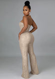 Gold Sequin Strapless Shiny Formal
