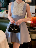 And Autumn New With The Same Gold Lace Doll Dress Temperament Small Sleeveless Little Black Dress Birthday