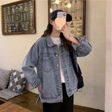 Woherb Style Denim Jacket Women's Versatile Comfort Fall 2024 New Simple Fashion Ins Fashion Jacket Jacket-Outfit