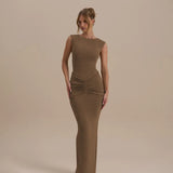 Women's Clothing 2025 Summer New Leisure Sleeveless Folding Sling Suit Dress Dress Dress Dress Dress