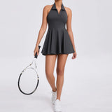 Woherb Sports Dress With Breast Pads For Breathable Outdoor Golf Back Yoga Tennis Dress-Outfit