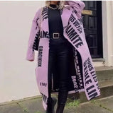 New 2025 Autumn Women's Long-Sleeved Collar Coat Prints The Long