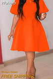 Colors Summer African Dresses for Women 2023 Casual A-line Dress Elegant Evening Party Puff Sleeve Robe Femme African Clothes-Outfit