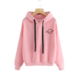 Oversize Hoodies Autumn Kpop Style Love Printed Sweatshirt Streetwear Drawstring Female Hoodie Pullover Top Plus Size