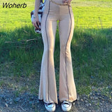 Autumn Fashion Flare Pants for Women High Waist Y2k Pants Harajuku Women's Classic Pants Patchwork Trousers Vamos Todos-Outfit
