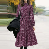 Casual Long Sleeve Floral Printed Long Dress ZANZEA Vintage Women Loose Holiday Vestido Bohemian Party Midi Sundress
