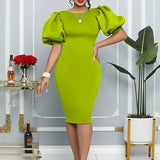 Puff Sleeve Bodycon Sexy Banquet Dress Skirt