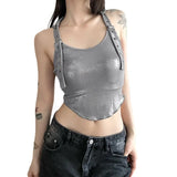 Woherb New Summer Sexy Hot Girl Personality Niche Street Slim Slim Hoodie Hanging Neck Top-Outfit