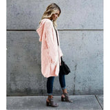 2020 Autumn Winter Fashion Hooded Women's Jackets Casual Loose Solid Plush Long Sleeve Pocket Ladies Long Jackets
