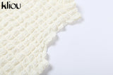 Kliou Stacked Solid Mini Dress Women Fashion Sleeveless Irregular Shape Stunning Body-Shaping Skirt Party Clubwear Female