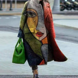 New 2025 Autumn Women's Long-Sleeved Collar Coat Prints The Long