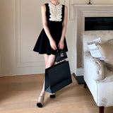 And Autumn New With The Same Gold Lace Doll Dress Temperament Small Sleeveless Little Black Dress Birthday