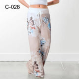 Spring Autumn Loose Beach Women's Pants Fashion Floral Print Drawstring Wide Leg Ladies Long Pants Sweatpants Plus