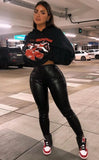 Autumn Character Print Black Pullover Hoodie