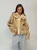 Autumn And Winter New Temperament Collar Short-Term Warm Long-Sleeved Fur Coat