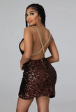 Sexy Fashion Chain Strap Sequin Midi