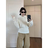 Hollow Capped Linen Cashmere Sweater In Autumn And Winter To Show Thin Soft Glutinous Inside Knitted Shirt