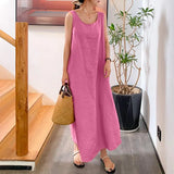 ZANZEA Women Summer Beach Sundress Stylish Tank Dress Casual Sleeveless Midi Vestidos Sarafans Female Beach Robe