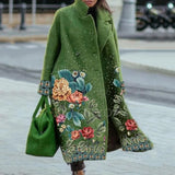 New 2025 Autumn Women's Long-Sleeved Collar Coat Prints The Long