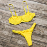 Sexy Women Underwire White Bikini Push Up 2019 New Arrival Beach Straps Backless Low Waist Swimsuit Female Biquini