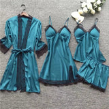 Pajamas Women's Pyjamas Four-Piece Korean Version Of Sling Pyjamas Women's Home Clothes With Chest Cushions Pajamas Pajamas
