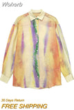 2023 Women Summer 2-Pieces Sets Fashion Tie-dye Loose Shirts Tops and Skirts Female Elegant Street Two Suits Clothing-Outfit