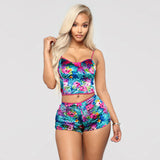 Hot Women 2 piece set Velvet Sleepwear Sexy Spaghetti Strap Shorts Pajamas Suit Ladies Casual Sleepwear Female Pajama Party