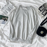 100% Cotton Women Sweatshirt Casual O Neck Plus Size Tops Simple Long Sleeve Fall Ladies Solid Oversize Fashion Tops