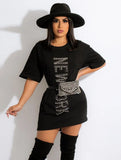 Casual Beaded Round Neck T-shirt