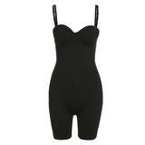 Kliou Body-Shaping Rompers Women Popular Classy Sheath Slim Sexy Cleavage Party Playsuit Solid Strapless Camisole Clubwear