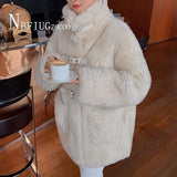 Winter Thick Imitation Lambswool Women Coat Warm Plus Size Female