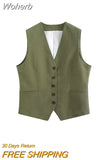 2023 Women Summer 2 pieces sets Fashion Solid Linen Vests Coats and Shorts Female Linen Casual Street Two Suits Clothing-Outfit