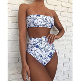 High Waist 2021 New Sexy Bikinis Set Swimwear Women Swimsuit Bandeau Swimming For Bathing Suit Woman