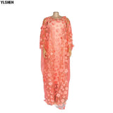 Autumn African Dresses for Women Super Size New Dashiki Fashion Loose Embroidery Abaya Muslim Long Dress African Clothes-Outfit