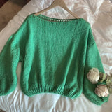 Thick Women Sweater Loose Cute Autumn Oversize Knitted Jumper Sexy Off Shoulder Sweet Long Sleeve Female Sweater Tops