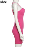 Kliou Body-Shaping Rompers Women Popular Classy Sheath Slim Sexy Cleavage Party Playsuit Solid Strapless Camisole Clubwear