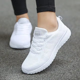Casual Shoes Fashion Breathable Mesh Sneakers White Sports Shoes 2021 Female Flat Walking Vulcanized Shoes For Gym