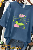 100 Cotton L-5XL Plus Size T Shirt Cartoon Print Tshirt Short Sleeve Women's Top Summer Kawaii Couple O Neck T Shirts-Outfit