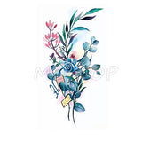 Waterproof Temporary Tattoo Stickers Black Somnus Flower Plant Small Size Tatto Flash Tatoo Fake Tattoos for Man Kid Girl