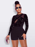 Sequins Upper Long Sleeve Sexy
