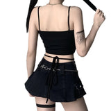 Woherb Wind Spring / Summer 2024 New Sexy Back Print Strap Vest Female Ins Top Women-Outfit